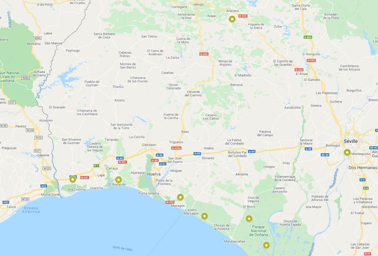 Carte google du séjour multi-activités Andalousie